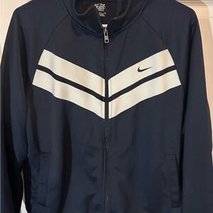 Nike navy blue and white zip up track jacket sz Large men’s